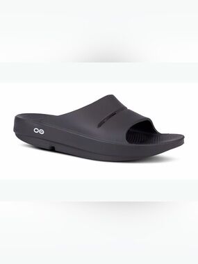 OOFOS Black Slide Sandals